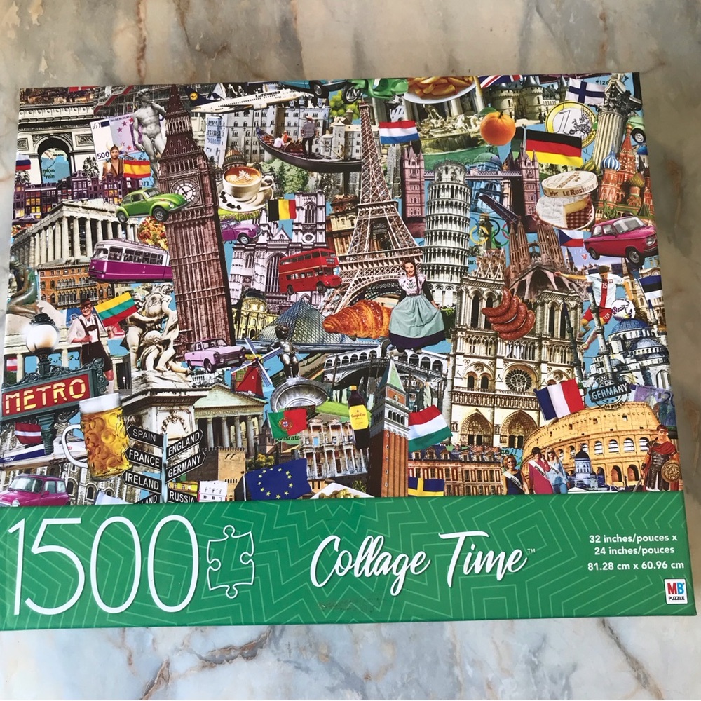 Europe Collage Time 1500 Piece Puzzle